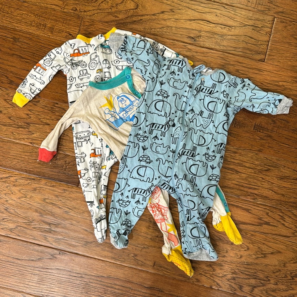 (3) 6 months Baby Footsie Sleepers
